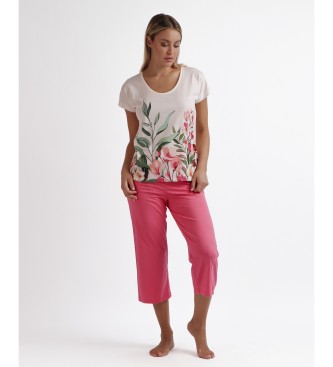 Admas Pyjama met korte mouwen Let it grow roze