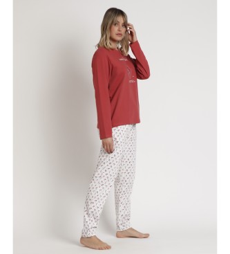 Admas Essence Of Life Pyjama met lange mouwen rood