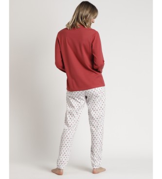 Admas Pijama Manga Larga Essence Of Life rojo