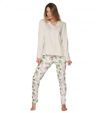 Admas Flower Soft beige floral pajamas