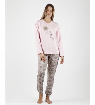 Admas Pyjamas Made With Love rose, gris