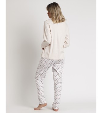 Admas Essence Of Life Beige Pico Lngrmad Pyjamas