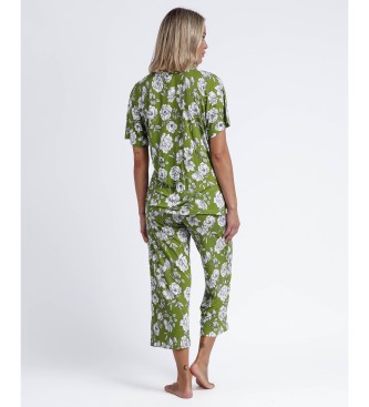 Admas Navy bloemen groene palazzo pyjama