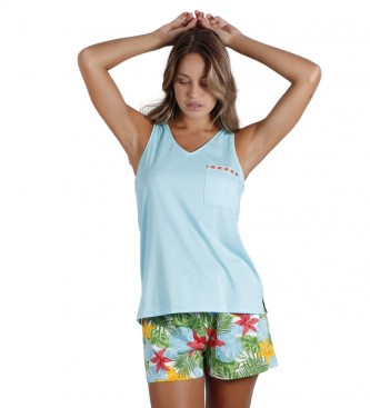 Admas Pijama Hawaii azul, floral