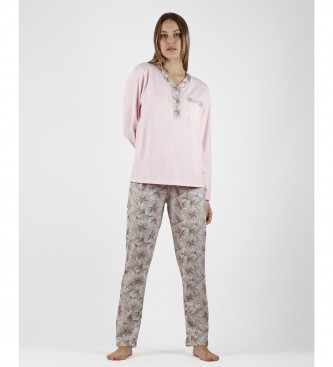 Admas Pyjama Tapeta Made With Love roze, grijs