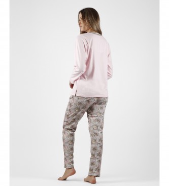 Admas Pyjama Tapeta Made With Love rose, gris