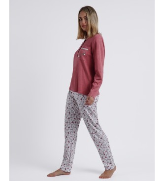 Admas Pyjamas langrmet top Thank You pink