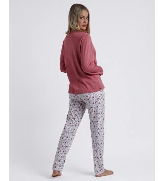 Admas Pyjamas langrmet top Thank You pink