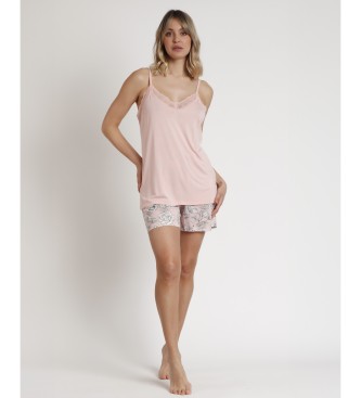 Admas Pyjamas Blomster Stropper pink