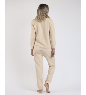 Admas Pyjama Lange Mouw Home beige