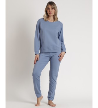 Admas Pyjama met lange mouwen Home blauw