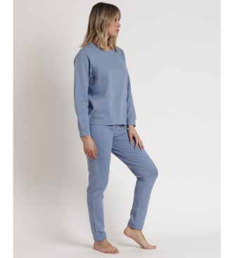 Admas Pyjama met lange mouwen Home blauw