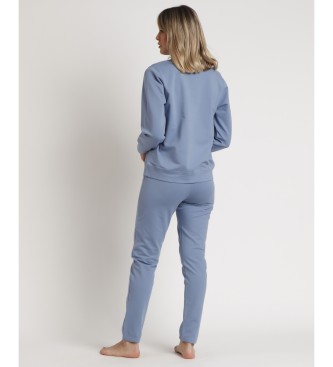 Admas Pyjama met lange mouwen Home blauw