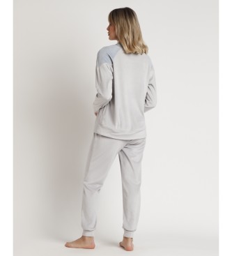 Admas Pyjamas Langrmet fljlsbld Home grey