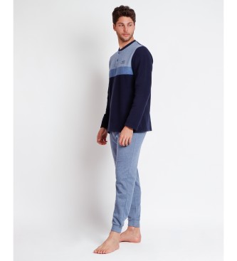 Admas Pyjamas med lng rm Eclipse blue