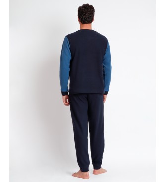 Admas Pyjama Harlequin  manches longues bleu