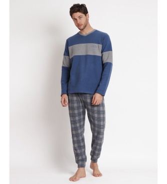 Admas Pajamas Long Sleeve Saxony blue