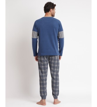 Admas Pajamas Long Sleeve Saxony blue