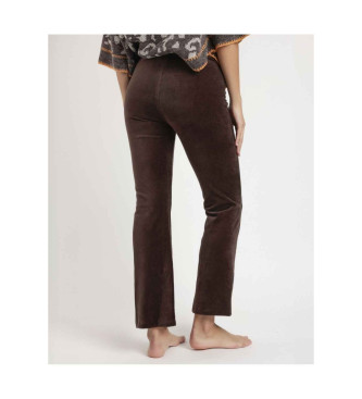 Admas Pantaln Elstico Largo Campana Corduroy marrn