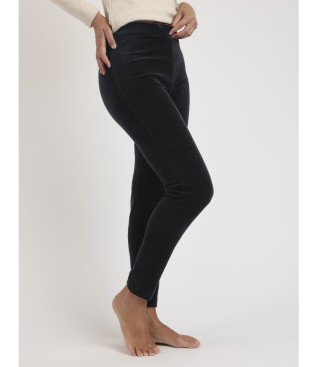 Admas Lange Cord-Stretch-Hose schwarz