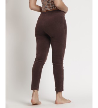 Admas Brown Corduroy Long Stretch Trousers