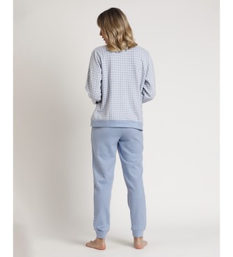 Admas Open Pyjamas Long Sleeves Knitted Milano Dream blue