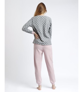 Admas Pyjama met lange mouwen Sweet Dots B grijs