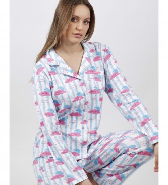 Admas Offener Pyjama Sweet Dreams blau, rosa