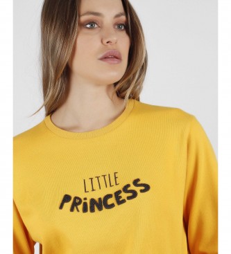 Admas Pluszowa piżama z długim rękawem dla małej księżniczki, żółta 