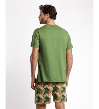 Admas Pijama Manga Corta Apres Sleep verde