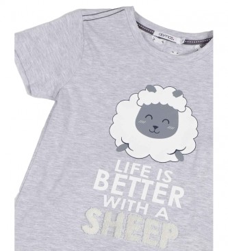 Admas Pyjama Count Sheep gris