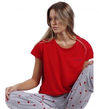 Admas Pijamas Francês Amor vermelho