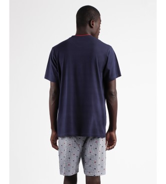 Admas Sailing Short Sleeved Pyjamas navy