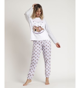 Admas Pyjamas Long Sleeve All You Need is Sleep white