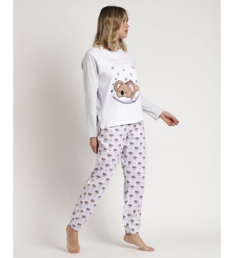 Admas Pyjamas Long Sleeve All You Need is Sleep white