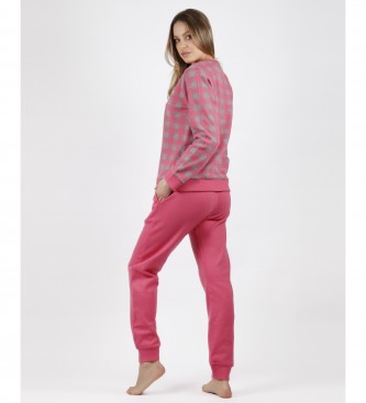 Admas Pijama Pijama Cor-de-Rosa Vichy verificado
