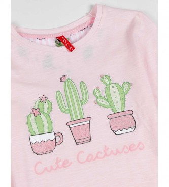 Admas Pigiama a maniche lunghe ADMAS Cute Cactuses rosa