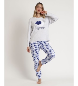 Admas Pijama de manga comprida Dreams Come True cinzento