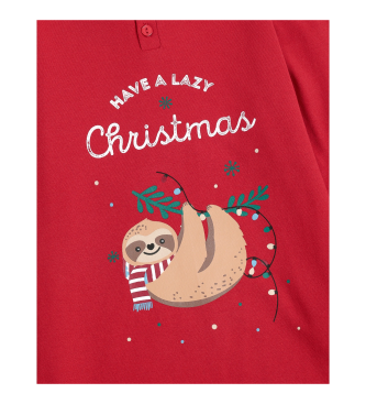 Admas Langrmet pyjamas Have a Lazy Christmas rd, bl