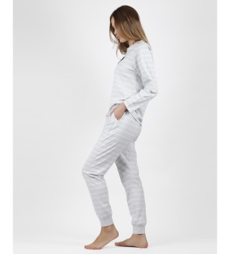 Admas Pyjama met lange mouwen Lets Sleep grijs