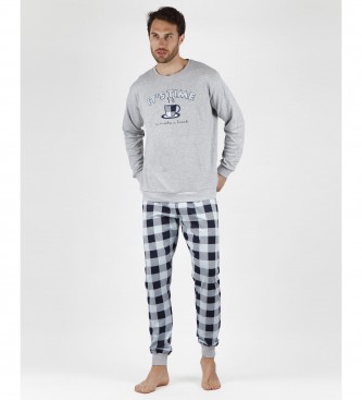 Admas Pajamas Let's Stay gray