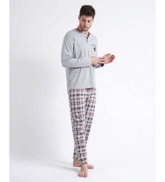 Admas Lou Lou Goodnight pyjama lange mouw grijs