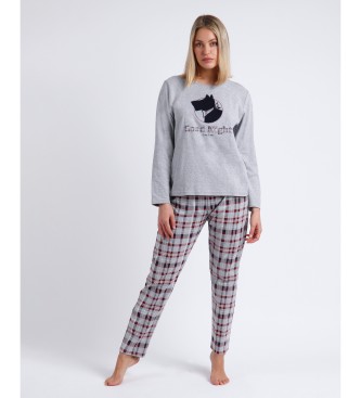 Admas Pijama Manga Larga Lou Lou Goodnight gris