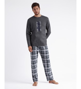 Admas Pyjama  manches longues Own Rules gris