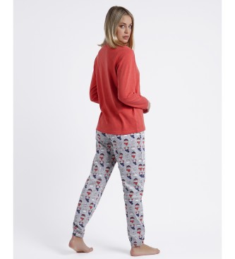 Admas Pyjama met lange mouwen Good Morning Mouse rood