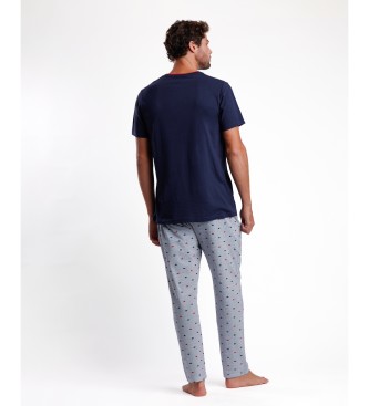 Admas Pijama de manga comprida azul-marinho