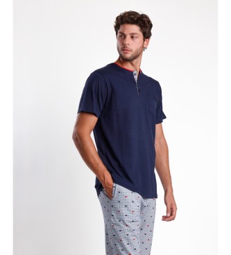 Admas Pyjama  manches longues Sailing navy