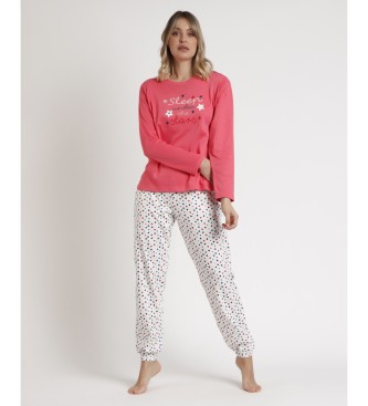 Admas Long Sleeve Pyjama Star coral