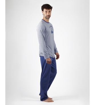 Admas Summer Vibes Langarm-Pyjama blau