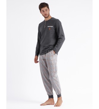 Admas Pajamas Long Sleeve Top Bulldog grey